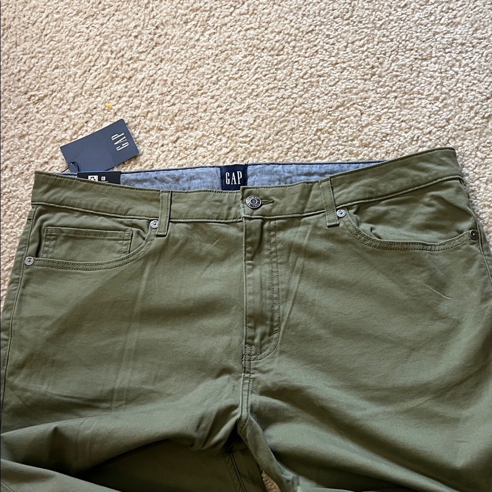 GAP 5 Pocket super soft Stretch twill classic style Slim fit Olive Pants